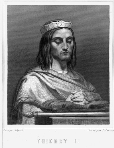 Portrait of Thierry II (? - 613), King of Burgundy and Austrasie - in 