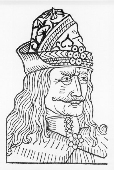 Portrait of Vlad Tepes III the Impaler or Dracula, a prince who inspired Bram Stoker