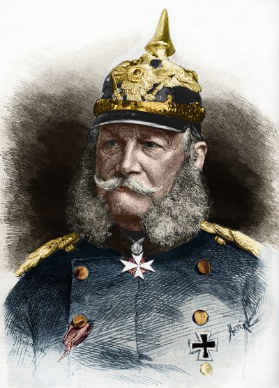 Portrait of William I, King of Prussia and Emperor of Germany. Engraving from the end of the 19th century by Unknown artist