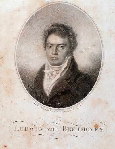 Portrait of German Composer Ludwig van Beethoven (1770-1827) by Unknown artist
