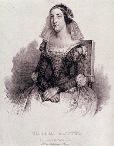 Portrait of singer Emilia Scotta in the opera Beatrice di Tenda by Unknown artist