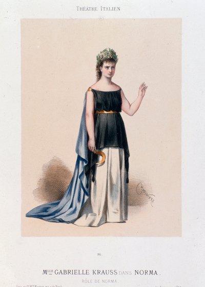 Portrait of Singer Gabrielle Krauss in the Opera Norma by Unknown artist