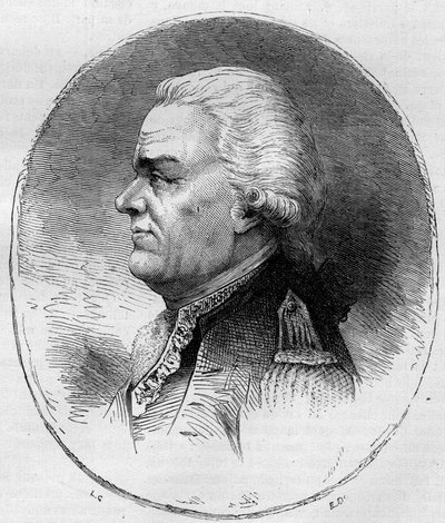 Portrait of the Count of Grasse (Francois Joseph Paul, Marquis de Grasse Tilly) (1722-1788), French admiral who participated in the American War of Independence (1775-1783). Engraving from 1881. by Unknown artist