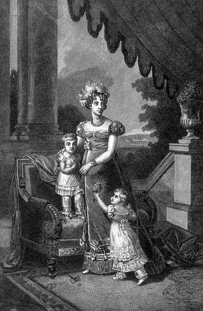 Portrait of the Duchess of Berry and her children (Duke of Bordeaux and Mademoiselle d