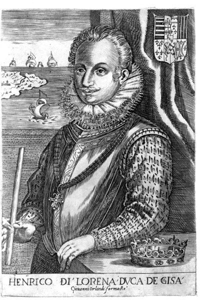 Portrait of the Duke of Guise (Henry I of Lorraine, known as the Scarface (1550 - 1588)). Engraving of the 17th century. by Unknown artist