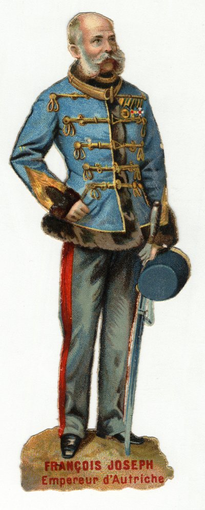 Portrait of the Emperor of Austria Francois Joseph I (1830-1916) Chromolithography late 19th century. Private Collection by Unknown artist