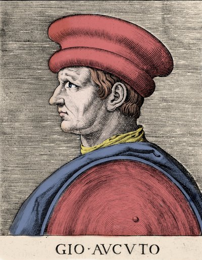 Portrait of the English mercenary and condottiere John Hawkwood (Jean Haccoude or Giovanni Acuto) (1320-1394) by Unknown artist