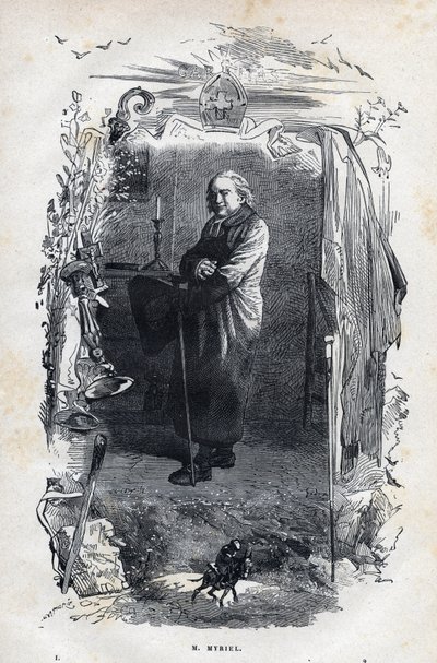 Portrait of Bishop Myriel - Illustration by Gustave Brion for 