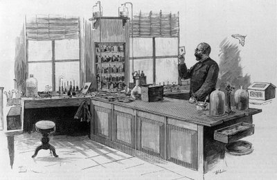 Portrait of the German doctor Robert Koch (1843-1910) in his laboratory by Unknown artist