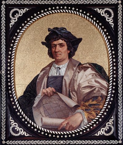 Portrait of the Italian navigator Christopher Columbus (mosaic) by Unknown artist