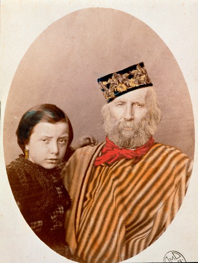 Portrait of Giuseppe Garibaldi with his daughter Clelia by Unknown artist