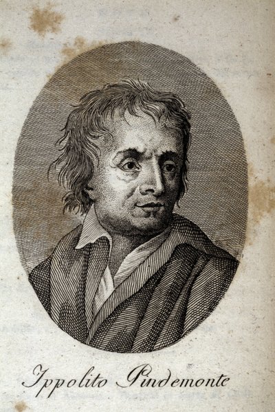 Portrait of the Italian poet Ippolito Pindemonte (1753-1828), friend of the poet and Italian playwright Ugo Foscolo. Engraving of the 19th century. by Unknown artist