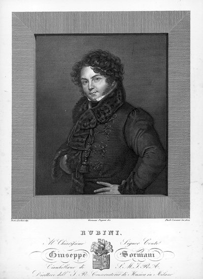 Portrait of the Italian tenor Giovanni Battista Rubini by Unknown artist