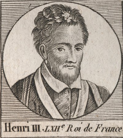 Portrait of the King of France Henry III (1551-1589) - Portrait of Henry III (1551-89) king of France - engraving from Instruction sur l