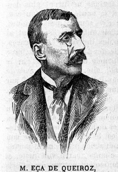 Portrait of the Portuguese writer and diplomat Jose Maria de Eeca de Queiros or Queiroz (1845-1900) by Unknown artist