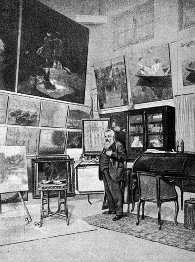 Portrait of the painter Claude Monet (1840 - 1926) in his studio by Unknown artist