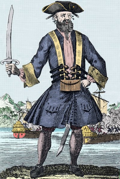 Portrait of the pirate Edward Teach known as Blackbeard by Unknown artist