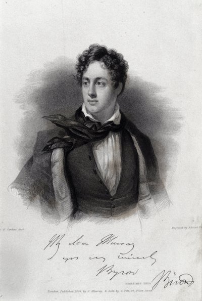 Portrait of the poet George Gordon Byron (1788-1824) by Unknown artist
