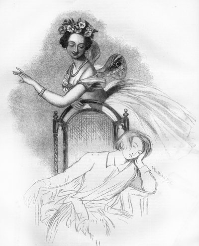 Portrait of Marie Taglioni in the role of the Sylphide in 