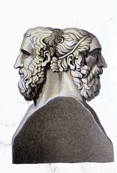 Portraits of Homer and Archilochus, Greek Poets by Unknown artist