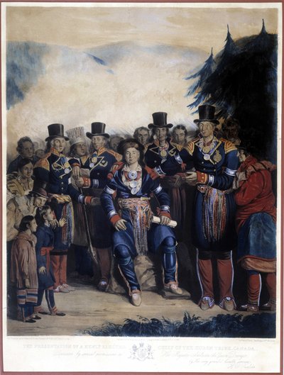 Presentation of the newly elected Chief of the Huron Indians of Canada by Unknown artist