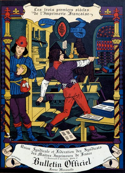 Cover Page of the Official Bulletin of the Union Syndicale des Maitres Printers de France by Unknown artist