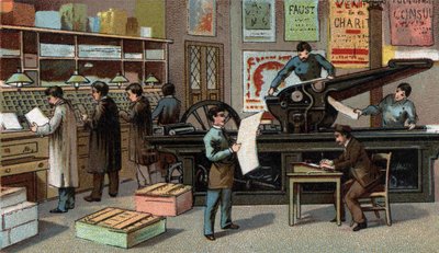 Printing in France in the 19th century. Chromolithography of the end of the 19th century by Unknown artist