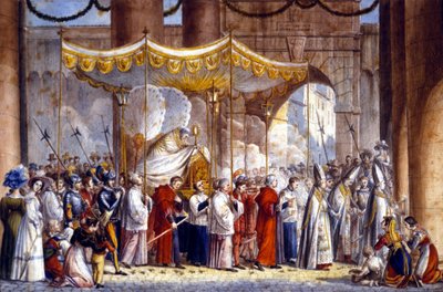 Procession in Rome in 1835 of Pope Gregoire XVI by Unknown artist