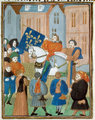 Proclamation of Peace in Reims on 2 October 1435 after the Signing of the Treaty of Arras between King Charles VII and the Duke of Burgundy Philip III the Good Ending the Civil War between the Armagnacs and the Burgundians by Unknown artist