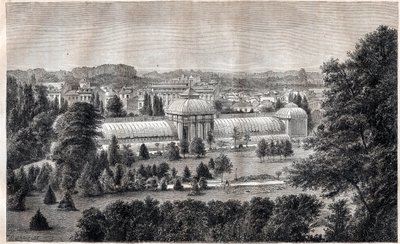 Public garden of Bordeaux - engraving around 1867 by Unknown artist