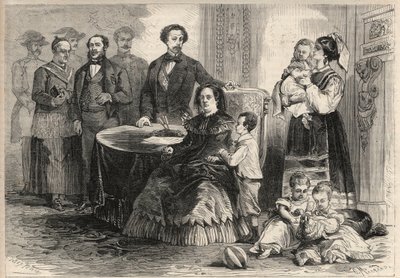 Queen Isabella II of Spain and Francois of Assisi of Bourbon took refuge with their children at the castle of Pau in France after the September Revolution. Among their children by Unknown artist