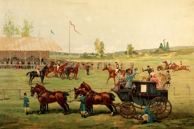 Race fields. Colour chromolithography late 19th century by Unknown artist