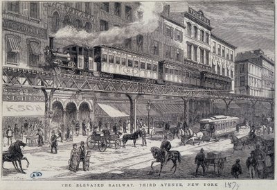 Raised Railway on 3rd Avenue, New York by Unknown artist