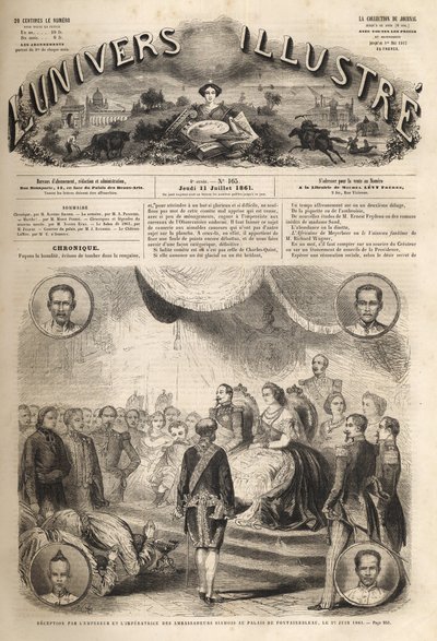 Reception of Siamese ambassadors by Emperor Napoleon III and the Empress Eugenie at the Palace of Fontainebleau, 27 June 1861 by Unknown artist