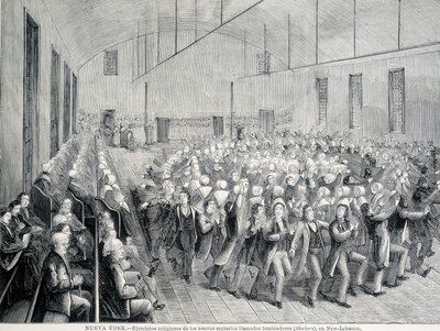 Religious procession of the Shakers in New York by Unknown artist