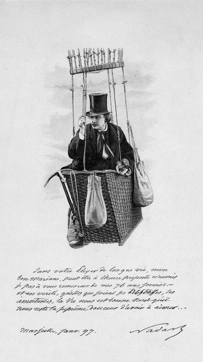 Representation of Felix Tournachon dit Nadar on the Nacelle of a Balloon. 1897 by Unknown artist
