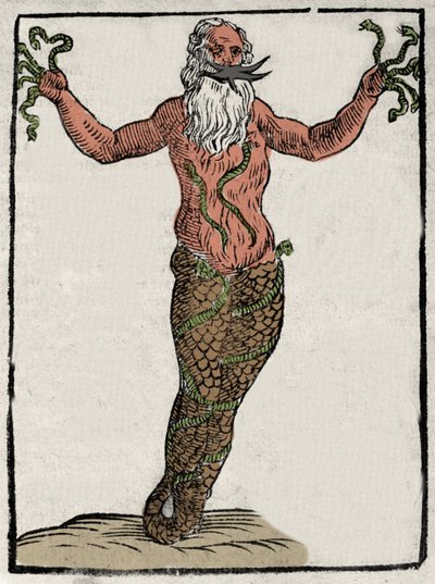 Representation of the Greek Divinity Typhoon. Engraving from 