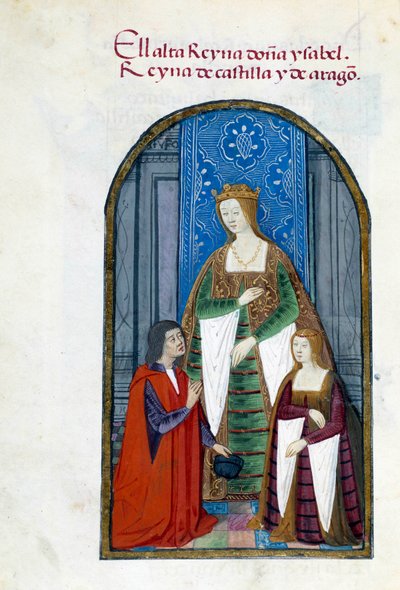 Representation of the Queen of Spain Isabella the Catholic, her daughter Jeanne Iere the Folle and Pedro Marcuello by Unknown artist