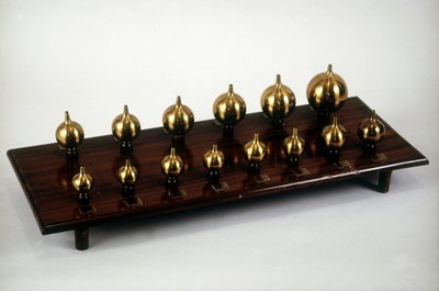 Resonator by Hermann Ludwig Ferdinand von Helmholtz (1821-1894), German physicist and physiologist. This instrument is used to study the mechanisms of hearing, analyzing and synthesizing sounds by Unknown artist