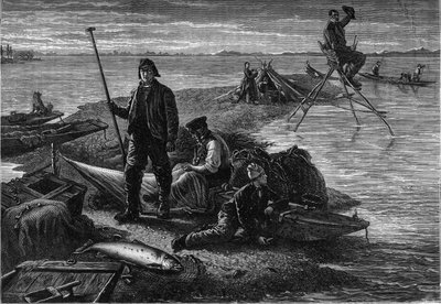 Return of Salmon Fishing on the Banks of the Rhine by Unknown artist