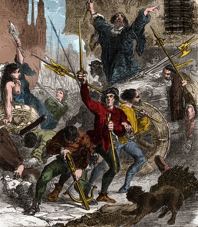 Revolt of the Maillotins against tax: popular uprising that occurred under the reign of King Charles VI of Valois in 1382. by Unknown artist
