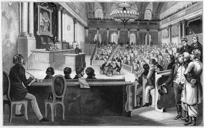 Revolution in Vienna 1848 - The meeting of the first Austrian Constituent Assembly, July 1848, at the Spanish Riding School in Vienna, Austria by Unknown artist