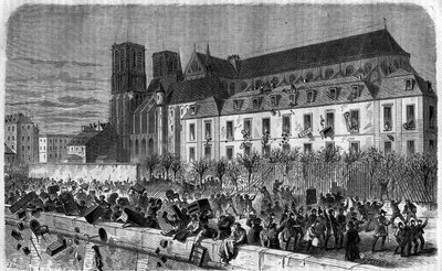 Revolution of 1830: Sack of the Archeveche in Paris on February 15 by Unknown artist
