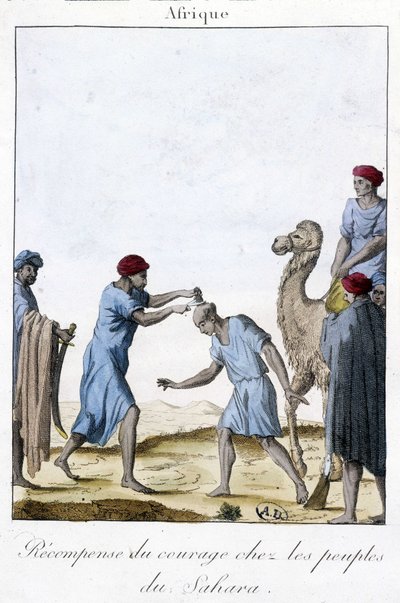 Reward for Courage Among the Peoples of the Sahara - Engraving by Unknown artist