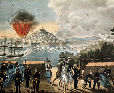 Risorgimento - Expedition of the Thousand or Red Shirts by Giuseppe Garibaldi - Siege of Gaete, Italy by Unknown artist