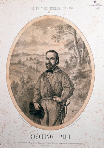 Portrait of the Italian patriot Rosolino Pilo by Unknown artist