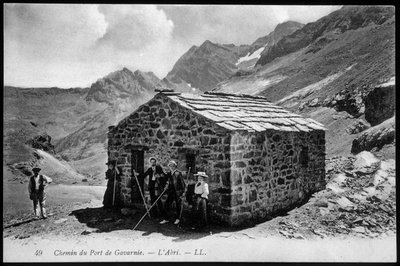 Road to the Port of Gavarnie: The Shelter (Mountain Refuge) - Postcard, late 19th century by Unknown artist