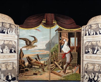 Robinson Crusoe building his cabin, circa 1890 by Unknown artist