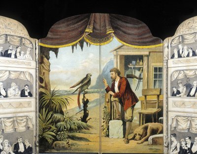 Robinson Crusoe with his parrot, circa 1890 by Unknown artist
