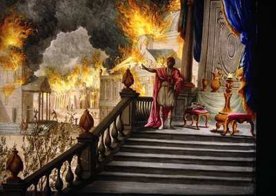 Roman Antiquity: The Emperor Nero Contemplating the Fire of Rome on July 18, 64 by Unknown artist